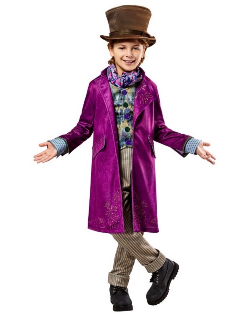 Rubie's Kids Willy Wonka Costume Large 10-12 Magenta Coat Halloween Dress Up